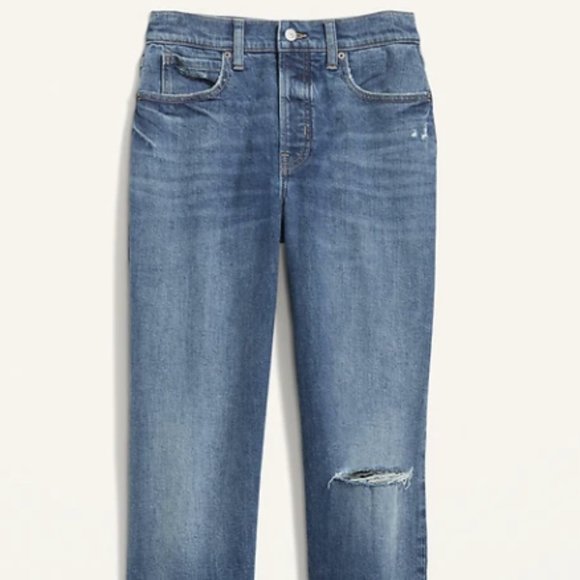 NWT Old Navy Curvy Extra High-Waisted Button-Fly Sky-Hi Straight Jeans sz 6 - Picture 1 of 3